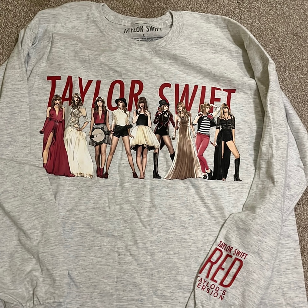 taylor swift red eras grey long sleeve